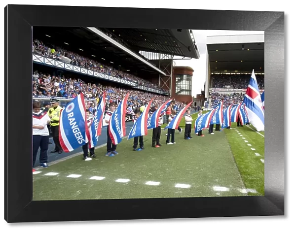 Rangers vs Chelsea: Pride and Defiance - Rangers Flag Bearers Amidst a 1-3 Loss at Ibrox Stadium