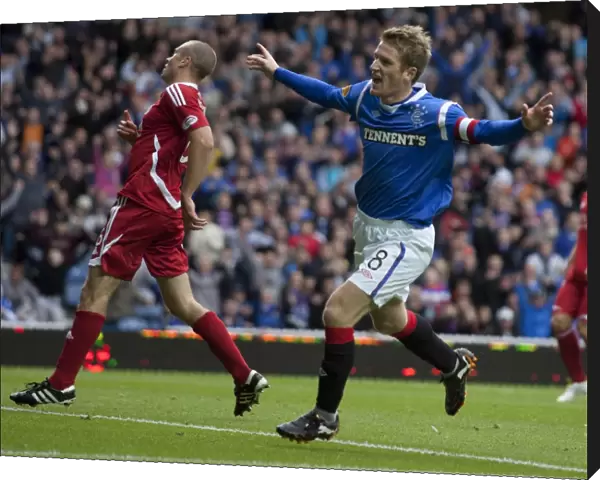 Rangers Steven Davis: Celebrating a 2-0 Goal Against Aberdeen