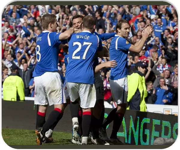 Steven Naismith's Thrilling Goal and Epic Celebration: Rangers 4-2 Celtic at Ibrox Stadium (Clydesdale Bank Scottish Premier League)