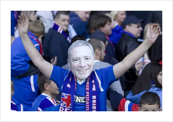 Euphoric Rangers Fan with Ally McCoist Mask: Rangers 4-2 Celtic Victory Celebration at Ibrox Stadium