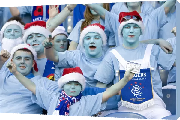 Exuberant Rangers Fans Celebrate 3-1 Victory over Dundee United at Ibrox
