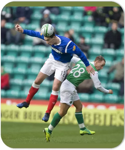 Rangers Lee Wallace Clears Hibs Leigh Griffiths Threat, Secures 2-0 Lead in Clydesdale Bank Scottish Premier League