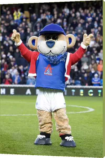 Rangers and Broxi Bear Celebrate 2-1 Victory over Inverness Caley Thistle at Ibrox Stadium - Clydesdale Bank Scottish Premier League
