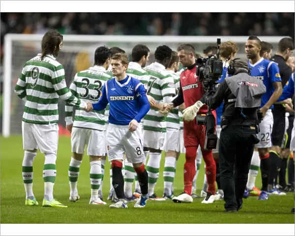 Rangers Steven Davis and Celtic's Georgios Samaras: A Sportsmanlike Gesture Before the Kick-off (Celtic 1-0 Rangers)