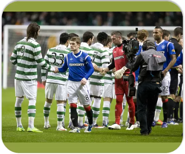 Rangers Steven Davis and Celtic's Georgios Samaras: A Sportsmanlike Gesture Before the Kick-off (Celtic 1-0 Rangers)