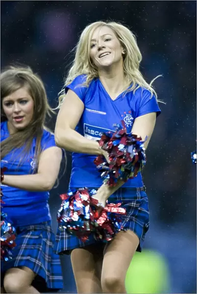 Triumphant Rangers Cheerleaders: 3-0 Victory over Motherwell at Ibrox Stadium (Clydesdale Bank Scottish Premier League)