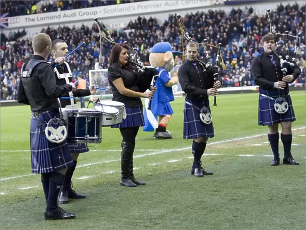 Half Time Drums and Roses: Rangers 4-0 Victory over Hibernian at Ibrox Stadium, Clydesdale Bank Scottish Premier League