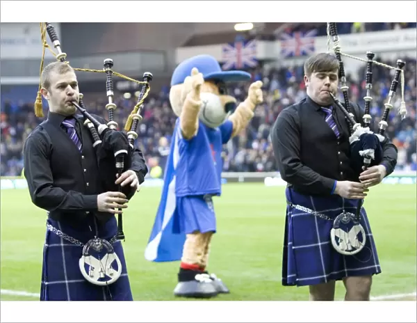 Rangers Triumphant Half Time: Drums and Roses Celebrate a 4-0 Victory over Hibernian at Ibrox Stadium
