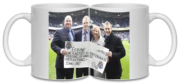 Rangers Steven Naismith Receives Erskine Charity Cheque during Rangers vs Dundee United Scottish Cup Fifth Round Match (2-0)