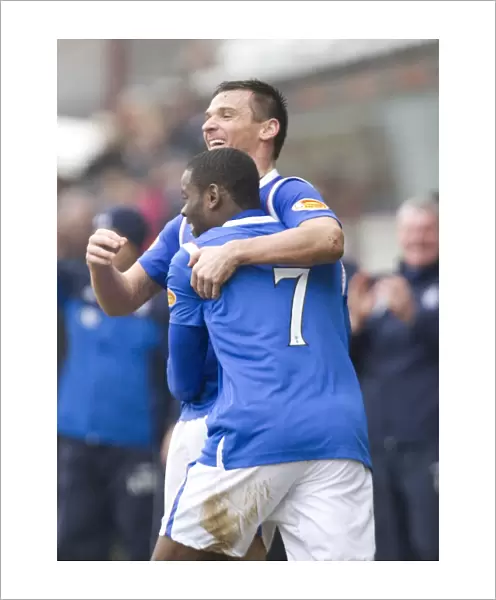 Rangers Lee McCulloch and Maurice Edu: Celebrating a 4-1 Goal Over Dunfermline
