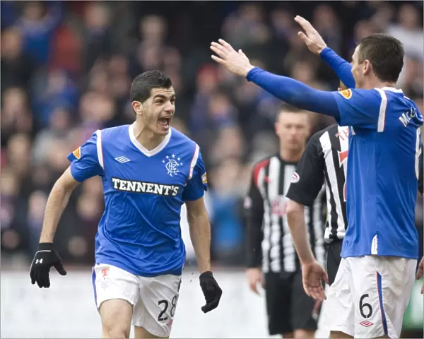 Rangers Salim Kerkar Rejoices in His Fourth Goal: Dunfermline 1-4 Rangers (Scottish Premier League)