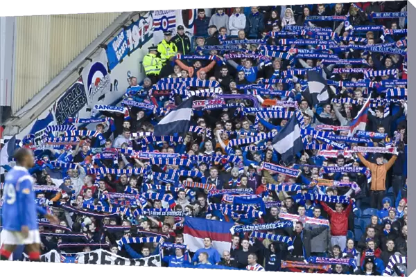 Unwavering Rangers Fans: Ibrox Stadium's Sea of Flags Amidst 0-1 Deficit vs Kilmarnock (Scottish Premier League)