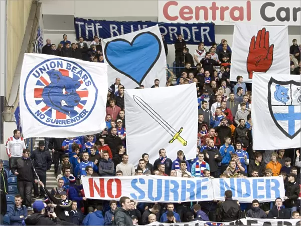 Passionate Rangers Fans Amidst a 1-2 Defeat to Hearts at Ibrox Stadium