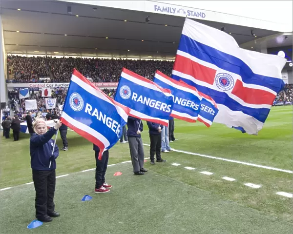 Flag Bearers Amidst Defeat: Rangers vs Heart of Midlothian at Ibrox Stadium (Clydesdale Bank Scottish Premier League)