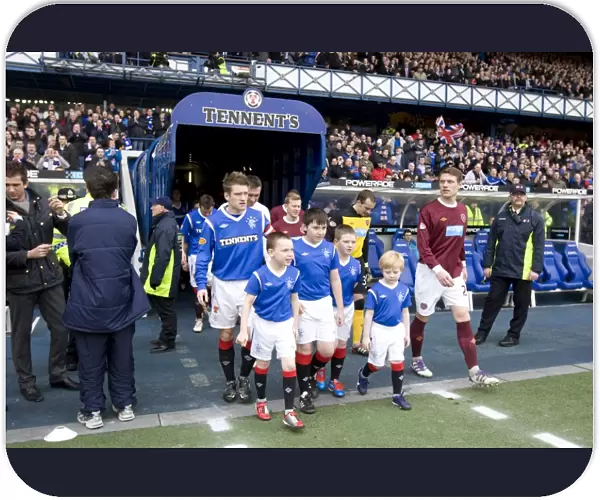 Bittersweet Ibrox Moment: Rangers Captain Steven Davis and the Mascots Amidst a 2-1 Loss to Hearts