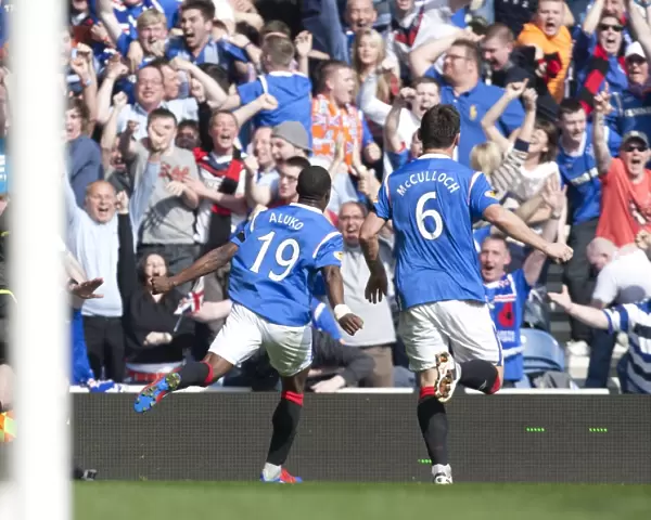 Dramatic Victory: Sone Aluko's Deciding Goal for Rangers (3-2) against Celtic at Ibrox Stadium - Clydesdale Bank Scottish Premier League