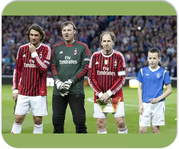 Franco Baresi and the Rangers Mascot: Celebrating a Historic 1-0 Victory over AC Milan at Ibrox Stadium