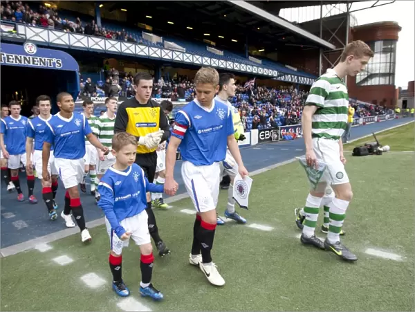 Rangers vs Celtic U17s Glasgow Cup Final 2012: Captains Lead Out Teams at Ibrox Stadium