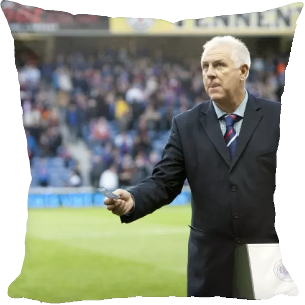 Graham Roberts at Ibrox: Half Time Rising Stars Draw during Rangers 5-0 Victory over Dundee United