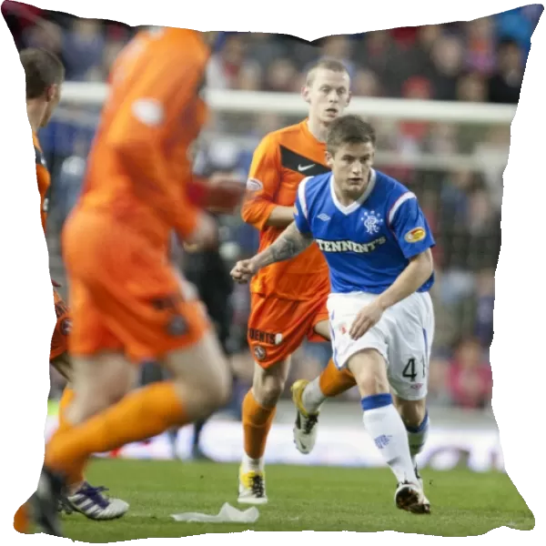 Rangers Rhys McCabe in the Thrill of a 5-0 Victory over Dundee United at Ibrox Stadium (Clydesdale Bank Scottish Premier League)