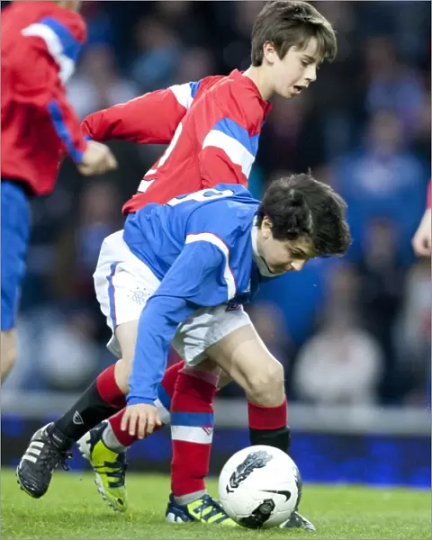 Rangers U11 & U12s Thrill Crowds with Half Time Performance during Rangers 5-0 SPL Victory