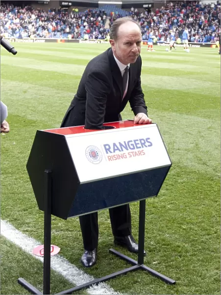 Rangers Legends: Trevor Steven Conducts Half Time Rising Star Draw at Ibrox Stadium - Clydesdale Bank Scottish Premier League Match