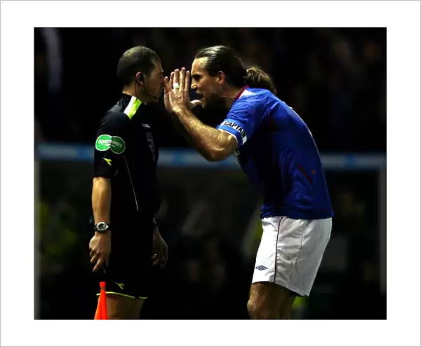Rangers vs St Johnstone: Dado Prso Challenges Assistant Referee's Call in Historic CIS Cup Quarterfinal at Ibrox
