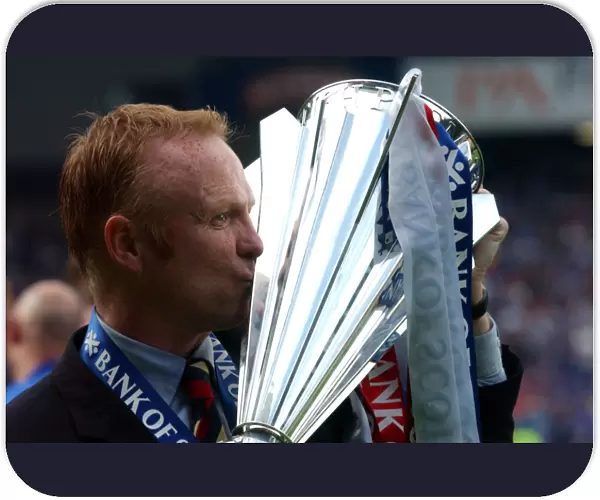 Rangers Football Club: Alex McLeish's Triumphant Championship Win with the Historic Trophy (Rangers v Dunfermline Athletic)
