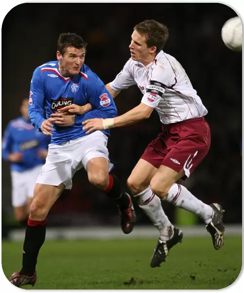 Lee McCulloch Scores the First Goal: Rangers 2-0 Lead against Hearts in CIS Insurance Cup Semi-Final at Hampden Park (vs. Christophe Berra)
