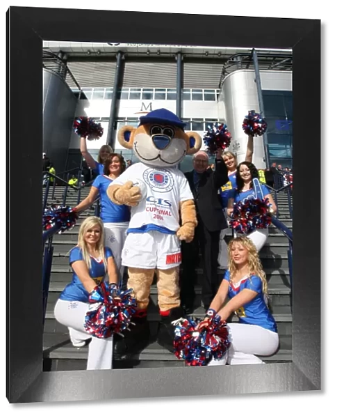 Rangers Football Club: 2008 CIS Cup Final Triumph - Champions Against Dundee United at Hampden Park with Cheerleaders and Broxi Bear