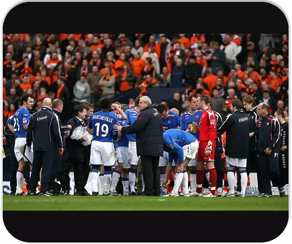 Rangers Manager Walter Smith Motivates Players Before Extra Time in CIS Insurance Cup Final vs Dundee United, Hampden Park (2008)