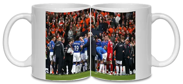 Rangers Manager Walter Smith Motivates Players Before Extra Time in CIS Insurance Cup Final vs Dundee United, Hampden Park (2008)