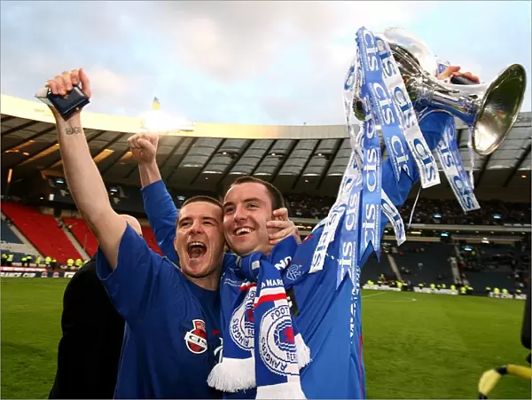 Rangers FC: Kris Boyd and Barry Ferguson Celebrate CIS Insurance Cup Victory (2008)