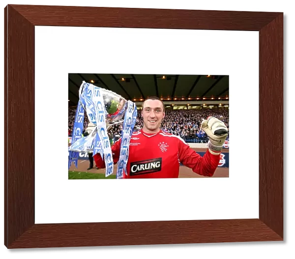 Rangers Football Club: Allan McGregor's Triumphant Moment with the CIS Insurance Cup after Rangers Victory over Dundee United (2008)
