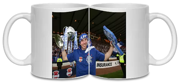 Rangers FC: Kirk Broadfoot's Triumphant Victory with the CIS Insurance Cup after Winning against Dundee United (2008)