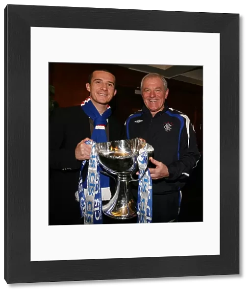 Rangers Football Club: Barry Ferguson and Walter Smith Celebrate 2008 CIS League Cup Victory at Ibrox