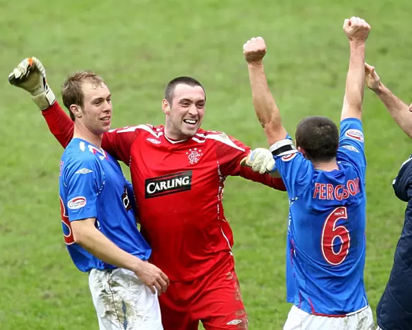 Rangers Triumph Over Celtic: Whittaker, McGregor, and Ferguson's Jubilant Celebration (1-0)