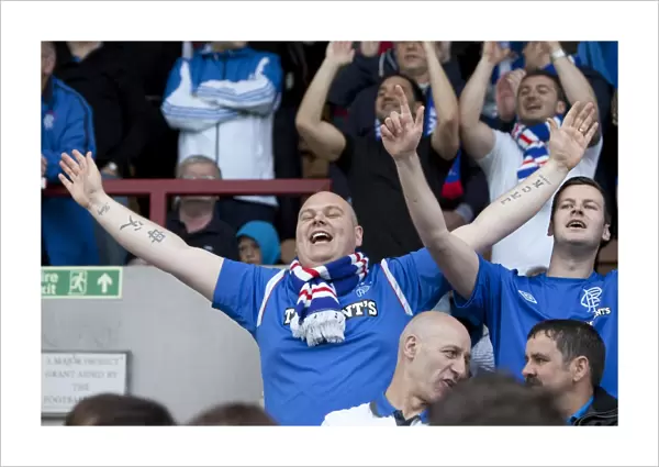Triumphant Rangers FC Fans: Celebrating a 2-1 Victory over Brechin City in Ramsdens Cup First Round