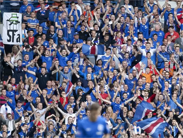 Rangers Football Club: Blue Order Fans Triumphant Celebration at Ibrox Stadium after 5-1 Victory over East Stirlingshire