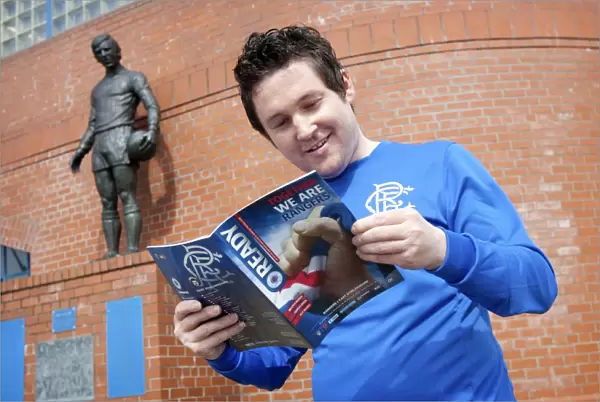 Scott McQueen's Thrilling 5-1 Victory with Rangers Football Club at Ibrox Stadium: A Fan's Excitement with Match Day Programme in Hand