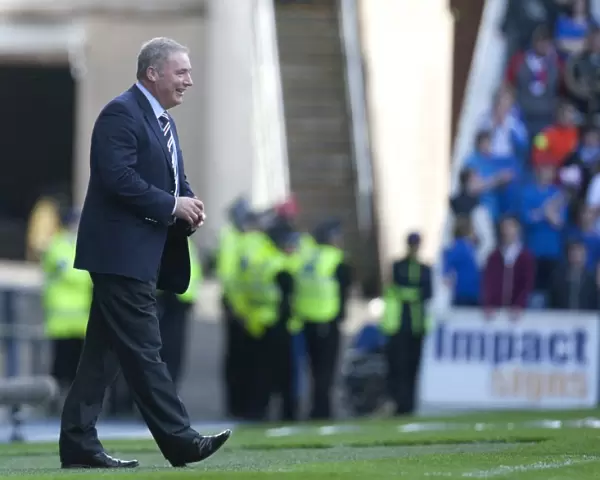 Ally McCoist's Triumphant Grin: Rangers 5-1 Victory over Elgin City in Scottish Third Division Soccer at Ibrox Stadium