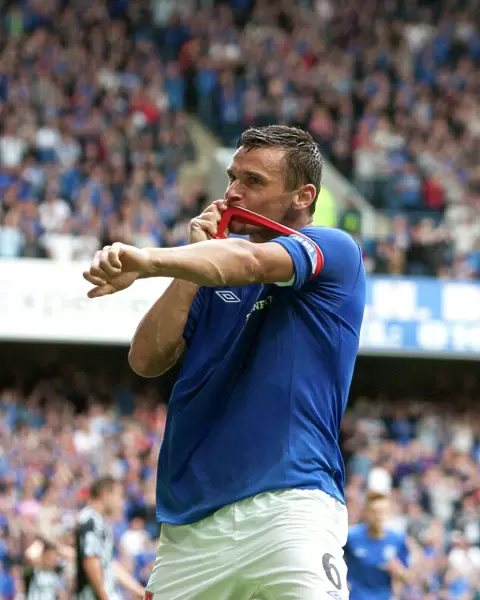 Rangers Lee McCulloch: Exulting in His Fifth Goal Against Elgin City at Ibrox Stadium