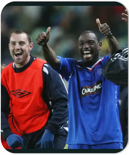 Rangers Darcheville and Whittaker: Unforgettable Moment of Triumph - Opening Goal in 2-0 Quarter-Final Victory over Sporting Lisbon