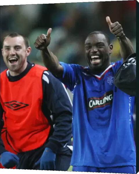 Rangers Darcheville and Whittaker: Unforgettable Moment of Triumph - Opening Goal in 2-0 Quarter-Final Victory over Sporting Lisbon