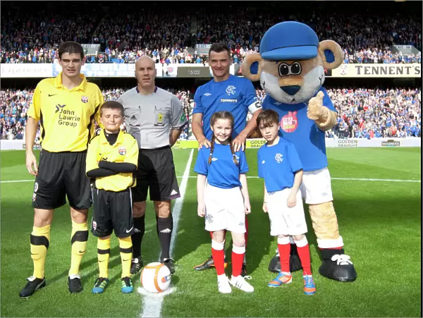 Rangers Triumph: Lee McCulloch and Mascots Celebrate a 4-1 Victory over Montrose at Ibrox Stadium