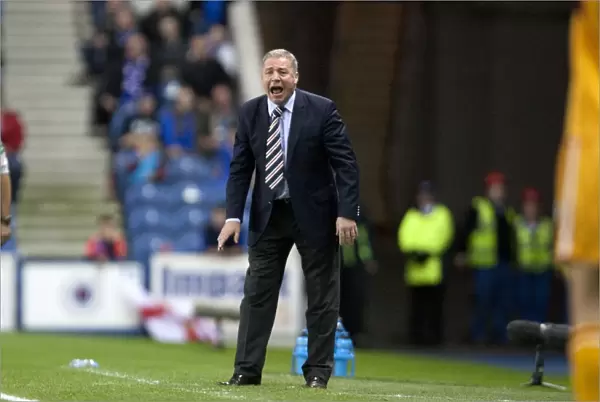 Rangers FC: Ally McCoist and Team's Determination (2-0) in Scottish Communities League Cup Third Round at Ibrox Stadium vs Motherwell