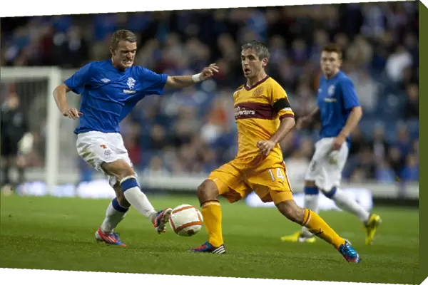 Dean Shiels Scores the Thrilling Winner for Rangers against Motherwell at Ibrox Stadium in the Scottish League Cup Third Round (2-0)