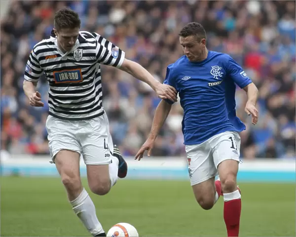Fraser Aird Scores the Historic First Goal for Rangers in Irn Bru Scottish Third Division against Queens Park (2-0) at Ibrox Stadium