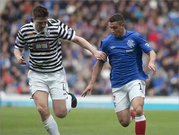 Fraser Aird Scores the Historic First Goal for Rangers in Irn Bru Scottish Third Division against Queens Park (2-0) at Ibrox Stadium