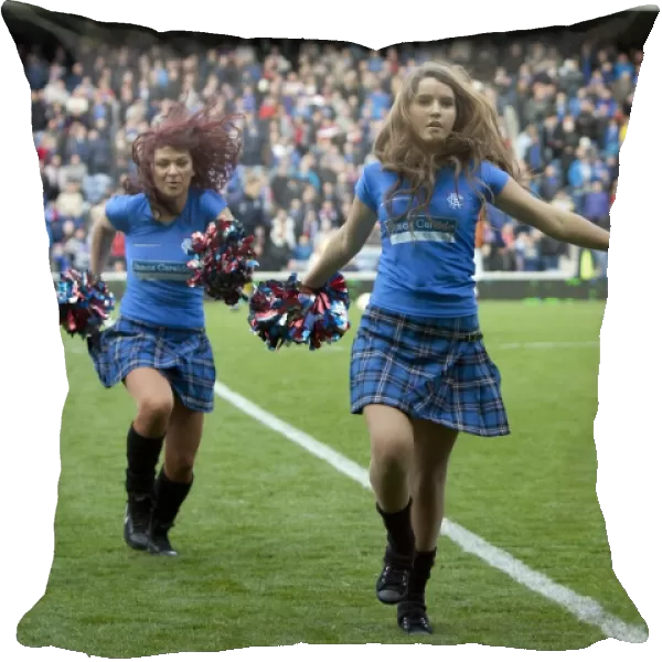 Rangers Lead 2-0 Against Queens Park: Cheerleaders in Action at Ibrox Stadium